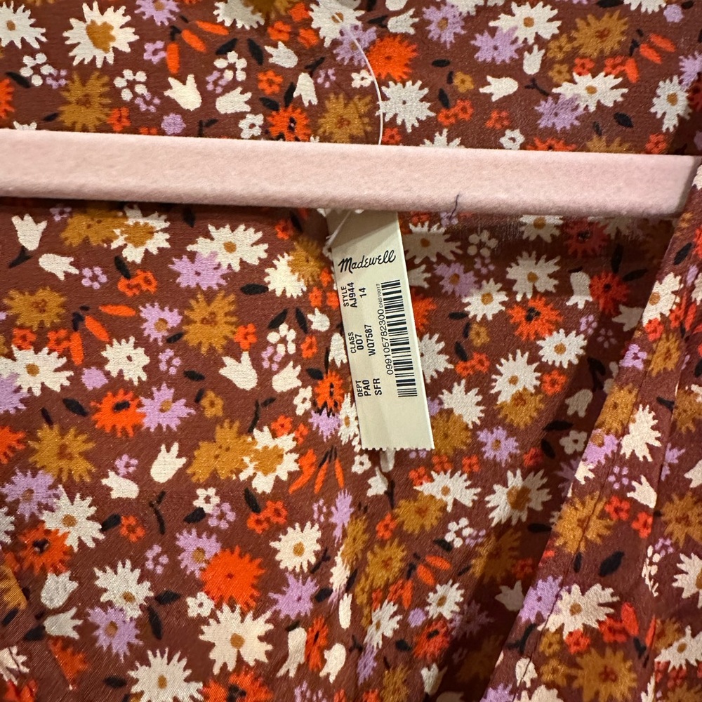 MADEWELL Silk Daylight Top 🌸 “Spring Prairie” 🌸 Vintage Ditsy Floral Print 14 🌸 - Picture 10 of 12